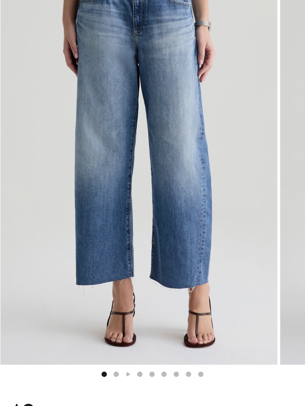 AG Hattie Crop Wide Leg High-Rise Women's Jeans - Light Blue Wash